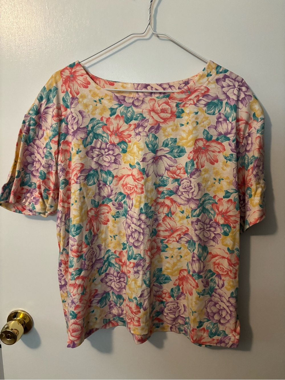 Vintage Retro 90s Jaclyn Smith Floral Cottagecore Farmhouse Tee Women’s XL